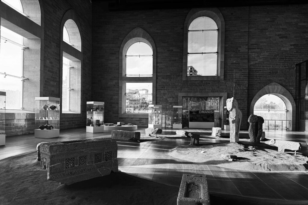 Black and white historic museum floor